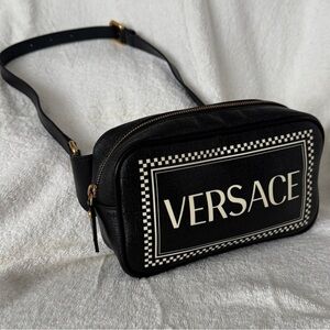 Versace Black and White Crossbody Bag